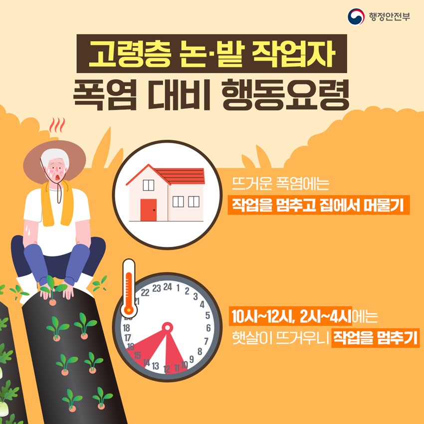 6.예천군에서 폭염 3대 취약분야 행동요령을 알려드려요